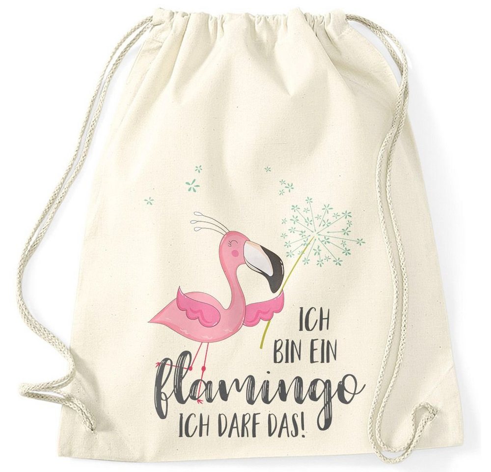 MoonWorks Turnbeutel Turnbeutel Flamingo Ich bin ein Flamingo ich darf das Spruch Pusteblume Moonworks® von MoonWorks