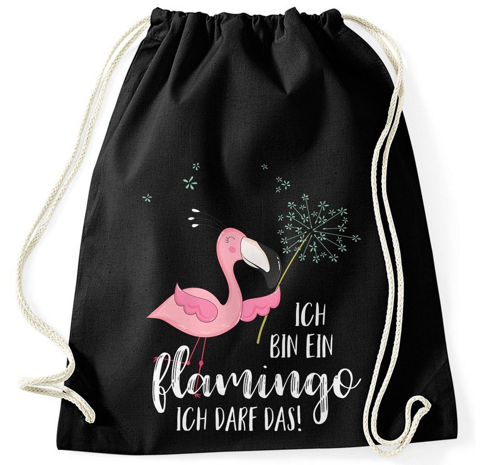 MoonWorks Turnbeutel Turnbeutel Flamingo Ich bin ein Flamingo ich darf das Spruch Pusteblume Moonworks® von MoonWorks