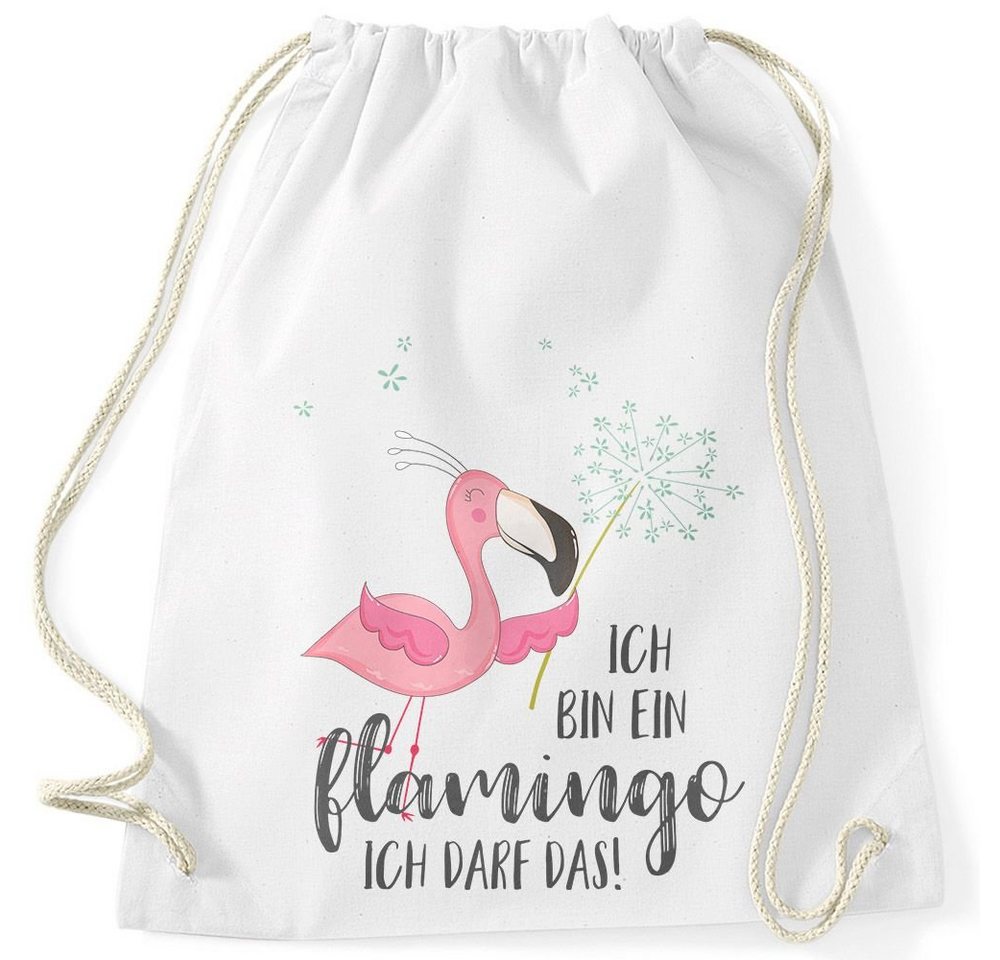 MoonWorks Turnbeutel Turnbeutel Flamingo Ich bin ein Flamingo ich darf das Spruch Pusteblume Moonworks® von MoonWorks