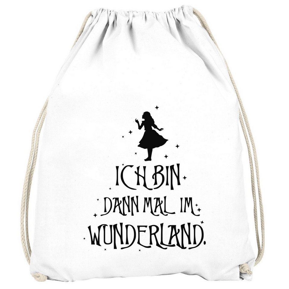 MoonWorks Turnbeutel Turnbeutel Ich bin dann mal im Wunderland Spruch Moonworks® von MoonWorks