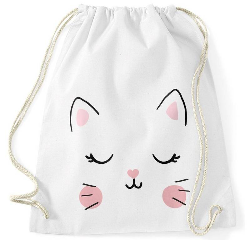 MoonWorks Turnbeutel Turnbeutel Katze Katzengesicht Cat Tiergesichter Gymbag Moonworks® von MoonWorks