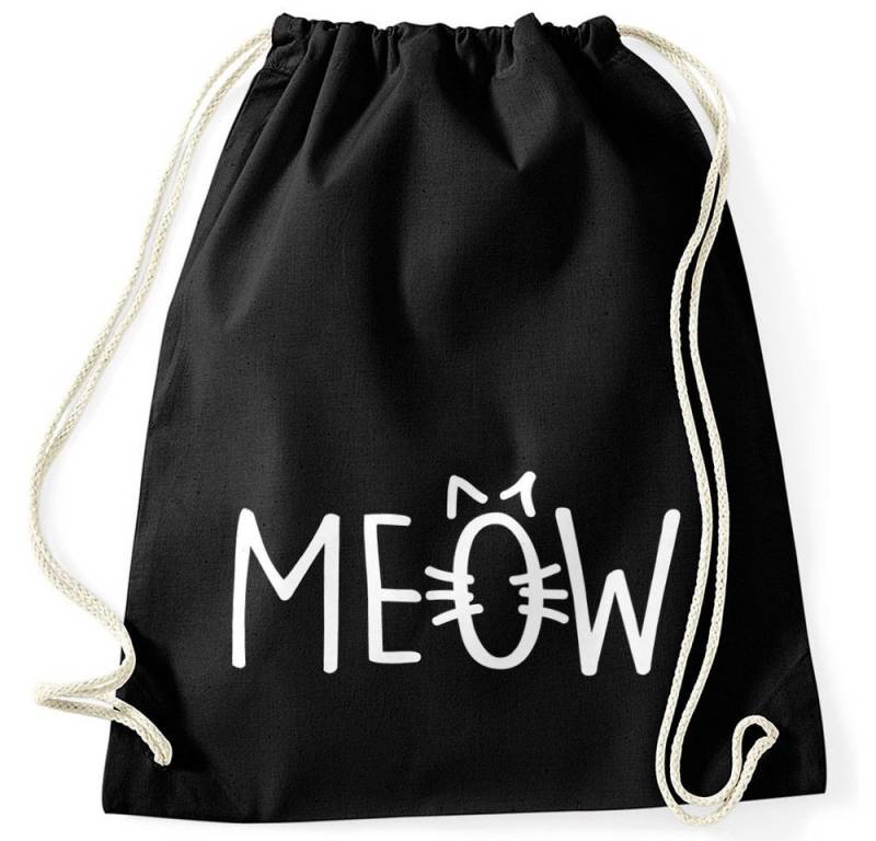 MoonWorks Turnbeutel Turnbeutel Katze Meow Miau Cat Hipster Beutel Tasche Sportbeutel von MoonWorks