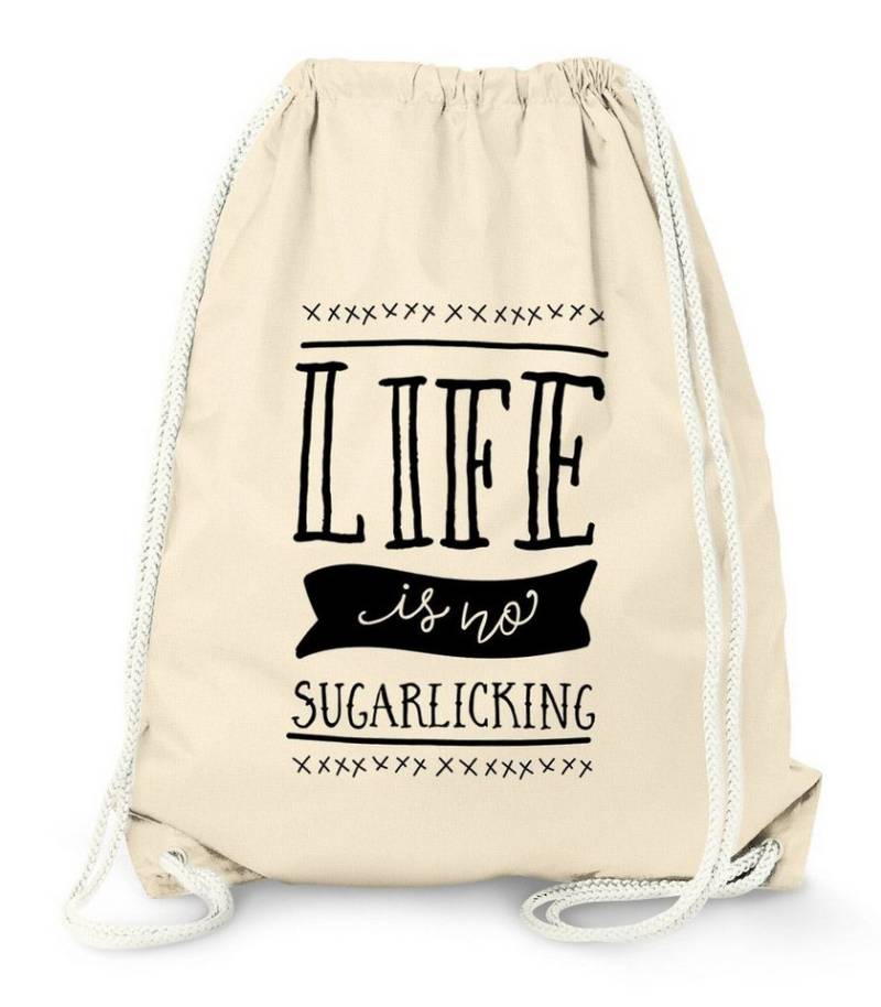 MoonWorks Turnbeutel Turnbeutel Life is no sugarlicking Sprüche Spruch Jutebeutel Moonworks von MoonWorks