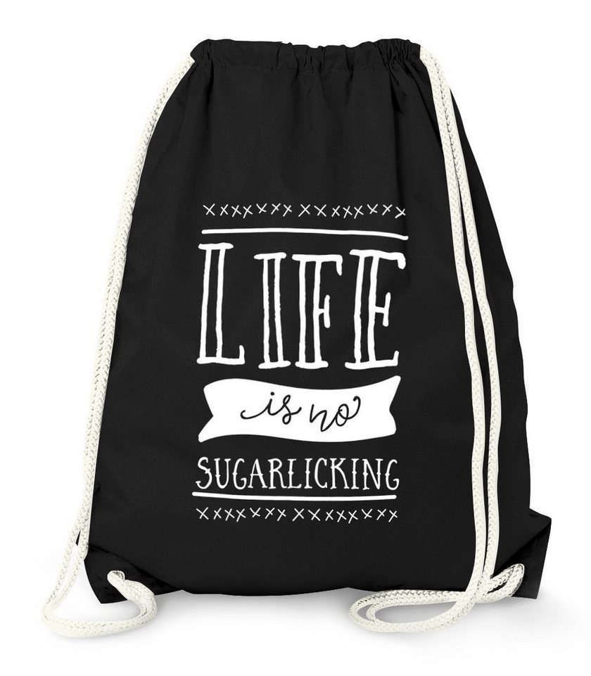 MoonWorks Turnbeutel Turnbeutel Life is no sugarlicking Sprüche Spruch Jutebeutel Moonworks von MoonWorks
