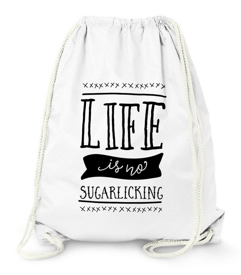 MoonWorks Turnbeutel Turnbeutel Life is no sugarlicking Sprüche Spruch Jutebeutel Moonworks von MoonWorks