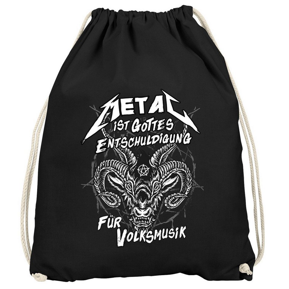 MoonWorks Turnbeutel Turnbeutel Metal ist Gottes Entschuldigung für Volksmusik Teufel von MoonWorks
