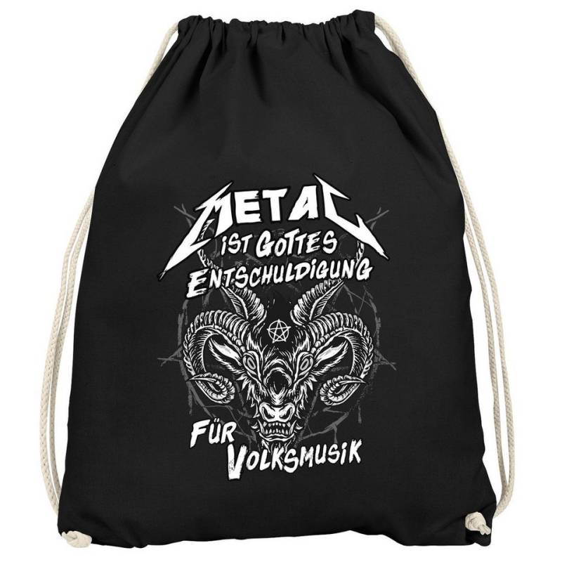 MoonWorks Turnbeutel Turnbeutel Metal ist Gottes Entschuldigung für Volksmusik Teufel von MoonWorks