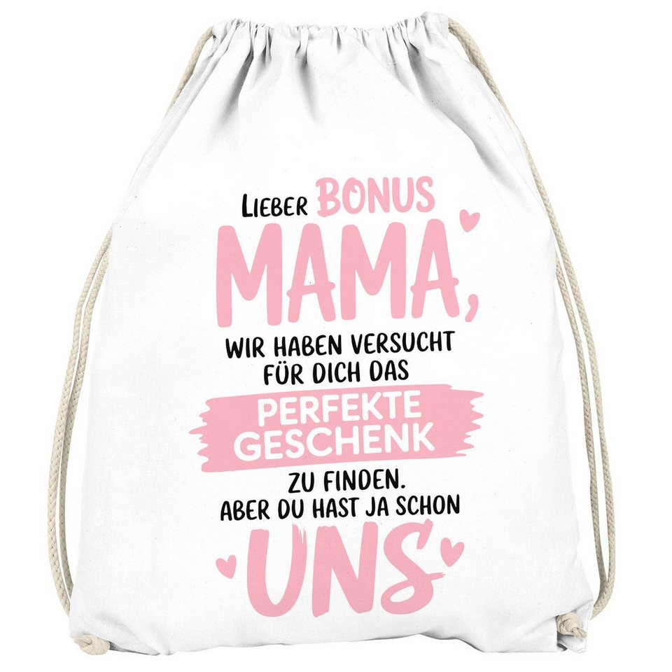 MoonWorks Turnbeutel Turnbeutel Spruch Geschenk lustig Geschenkidee Bonus-Mama Oma Gymbag von MoonWorks
