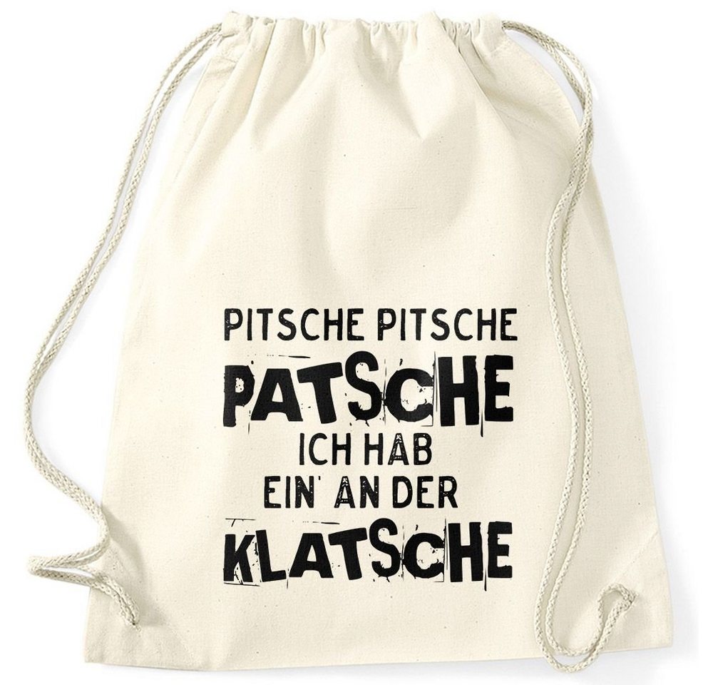 MoonWorks Turnbeutel Turnbeutel Spruch Pitsche Pitsche Patsche Ich hab einen an der Klatsche Gymsac Moonworks® von MoonWorks