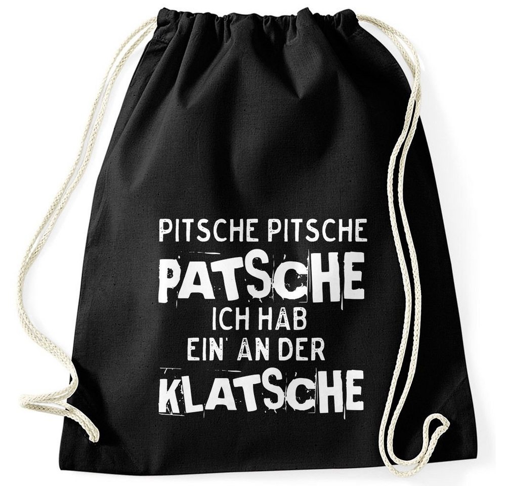 MoonWorks Turnbeutel Turnbeutel Spruch Pitsche Pitsche Patsche Ich hab einen an der Klatsche Gymsac Moonworks® von MoonWorks