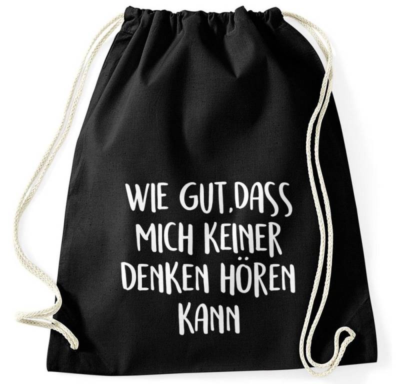 MoonWorks Turnbeutel Turnbeutel Spruch wie gut dass mich keiner denken hören kann Gymsac Moonworks® von MoonWorks
