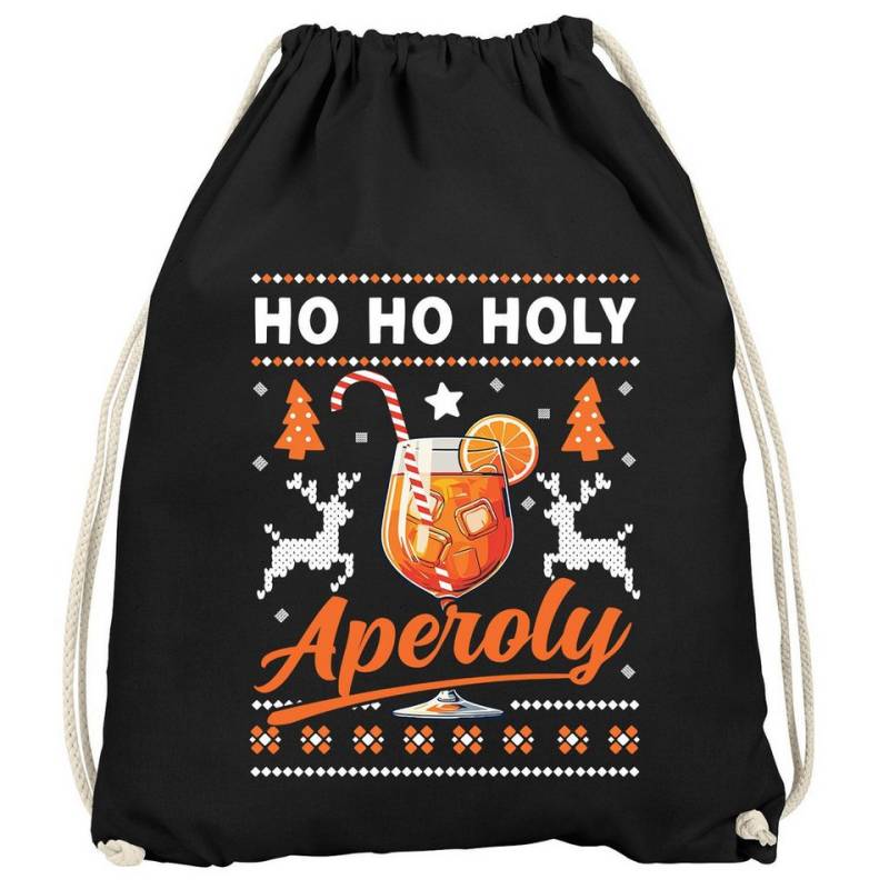 MoonWorks Turnbeutel Turnbeutel Weihnachten Ho Ho Holy Aperoly Spruch Lustig XMAS Gymbag von MoonWorks