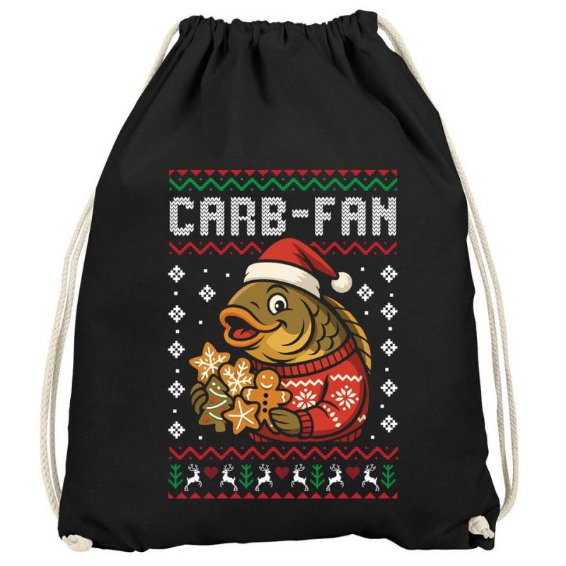 MoonWorks Turnbeutel Turnbeutel Weihnachten Ugly XMAS Spruch lustig Carb-Fan Wortspiel von MoonWorks