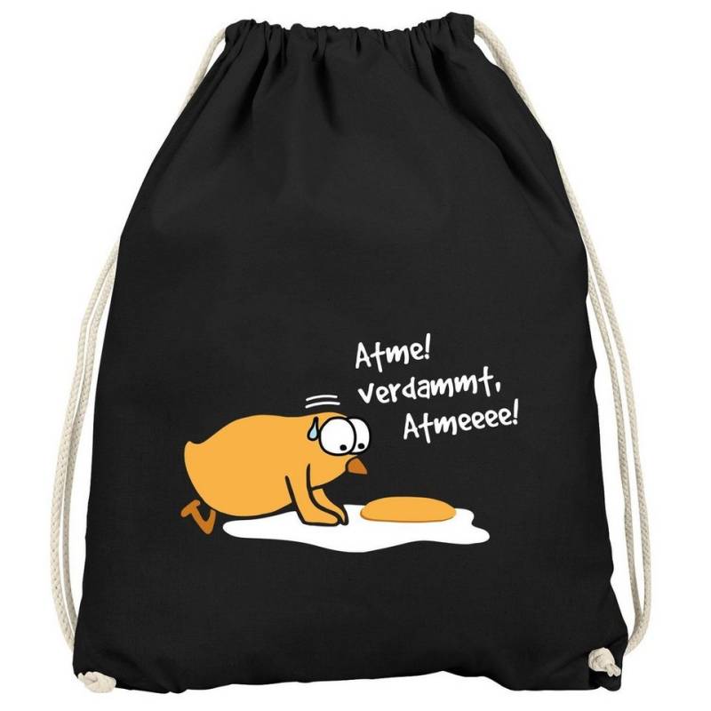 MoonWorks Turnbeutel Turnbeutel bedruckt mit Spruch lustig Spiegelei Atme! Verdammt Küken von MoonWorks