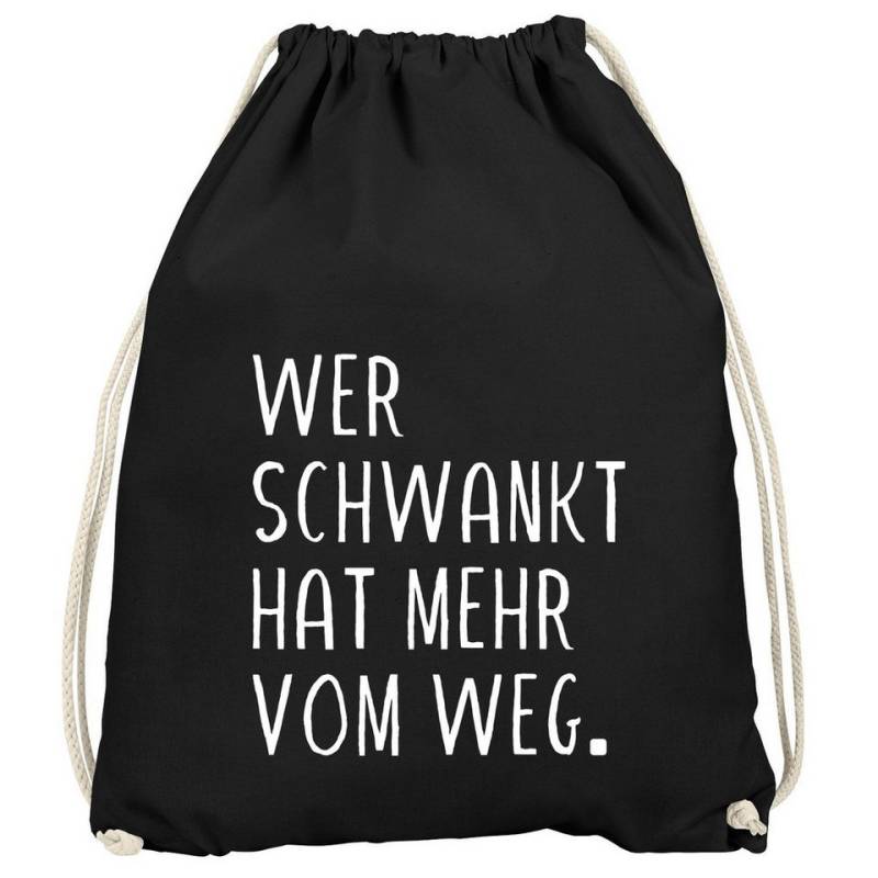 MoonWorks Turnbeutel Turnbeutel mit Spruch Wer schwankt hat mehr vom Weg lustiger von MoonWorks