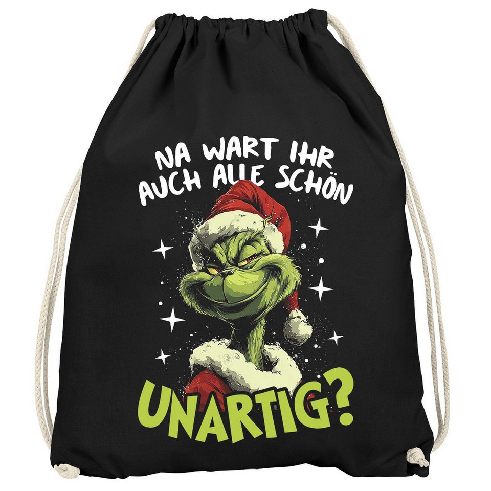 MoonWorks Turnbeutel Weihnachts Turnbeutel mit witzigem Spruch – Sportbeutel mit XMAS von MoonWorks