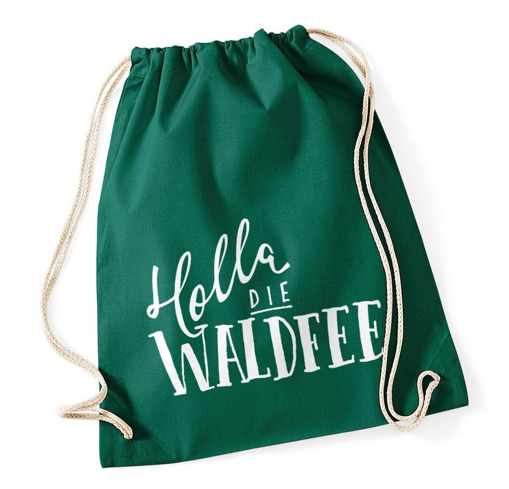MoonWorks Turnbeutel lustiger Turnbeutel mit Spruch Holla die Waldfee Sprüche Spruchbeutel von MoonWorks