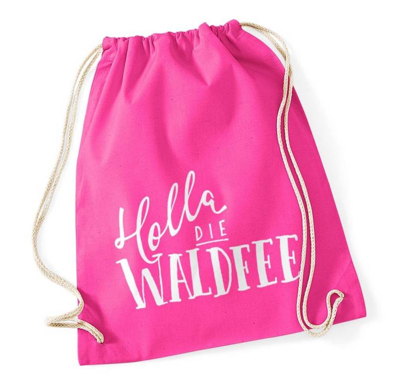 MoonWorks Turnbeutel lustiger Turnbeutel mit Spruch Holla die Waldfee Sprüche Spruchbeutel von MoonWorks