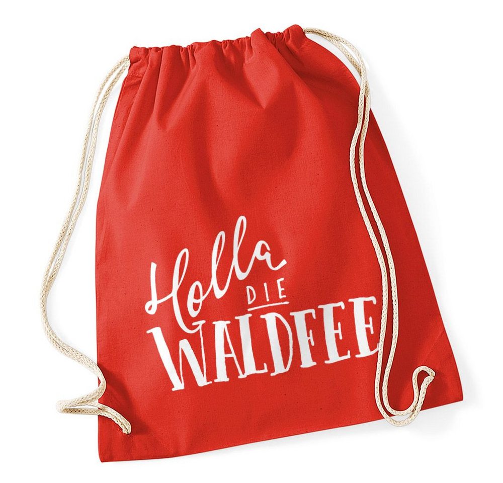 MoonWorks Turnbeutel lustiger Turnbeutel mit Spruch Holla die Waldfee Sprüche Spruchbeutel von MoonWorks