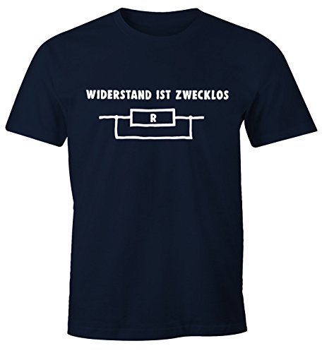 MoonWorks Widerstand ist zwecklos Shirt Herren T-Shirt Navy XL von MoonWorks