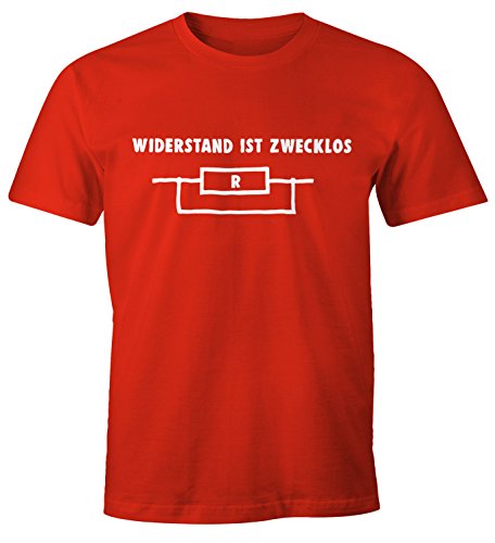 MoonWorks Widerstand ist zwecklos Shirt Herren T-Shirt rot L von MoonWorks