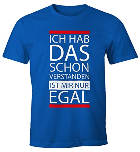 MoonWorks lustiges Herren T-Shirt - Ich hab das Schon verstanden, ist Mir nur egal - Fun-Shirt blau-weiß 3XL von MoonWorks