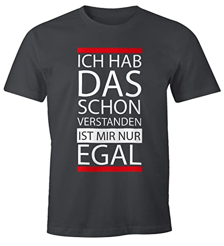 MoonWorks lustiges Herren T-Shirt - Ich hab das Schon verstanden, ist Mir nur egal - Fun-Shirt dunkelgrau XL von MoonWorks