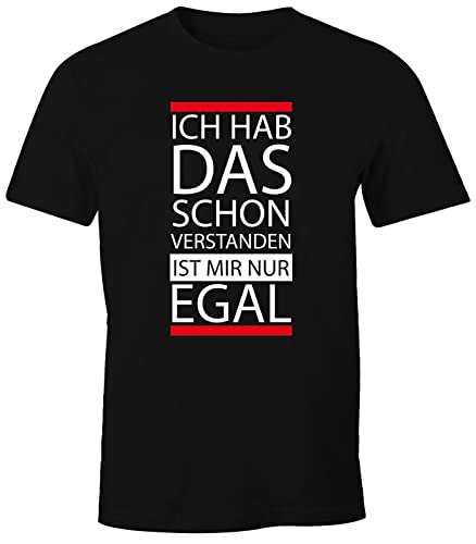 MoonWorks lustiges Herren T-Shirt - Ich hab das Schon verstanden, ist Mir nur egal - Fun-Shirt schwarz 4XL von MoonWorks