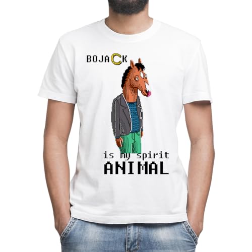BoJack Horseman is My Spirit Animal Klassisches Herren T-Shirt Weiß mit Rundhalsausschnitt und kurzen Ärmeln Medium BoJack Horseman is My Spirit Animal Klassisches Herren T-Shirt Weiß mit Rundhalsausschnitt und kurzen Ärmeln Medium von Moonai