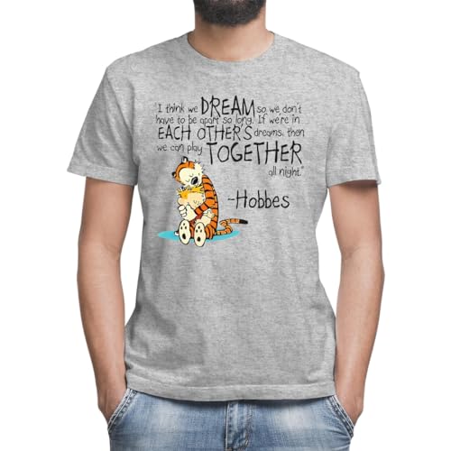 Calvin and Hobbes Dreams Quote Klassisches Herren-T-Shirt mit Rundhalsausschnitt und kurzen Ärmeln X-Large Calvin and Hobbes Dreams Quote Klassisches Herren-T-Shirt mit Rundhalsausschnitt und kurzen Ärmeln X-Large von Moonai