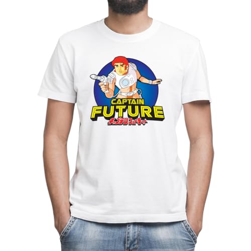 Captain Future Logo Klassisches Herren-T-Shirt mit Rundhalsausschnitt und kurzen Ärmeln Large Captain Future Logo Klassisches Herren-T-Shirt mit Rundhalsausschnitt und kurzen Ärmeln Large von Moonai