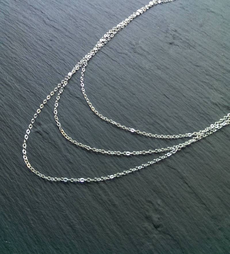 Dreilagige Halskette - Silber Set Mehrreihige Zarte Sterling Kette Geschenk Für Frau Zierlich von MoonandMilkJewelry