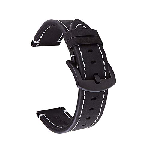 Geniune Leder Watchbands18mm 20mm 22mm Uhrenarmband schwarz 18mm von Moonbaby