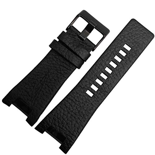 Leder 32mm Armband-Uhrenarmband Blacka Schwarz Buckle 32-18mm von Moonbaby