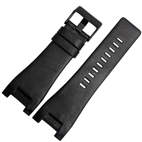 Leder 32mm Armband-Uhrenarmband Blackb Schwarz Buckle 32-18mm von Moonbaby