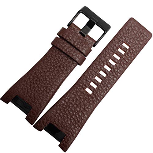 Leder 32mm Armband-Uhrenarmband Browna Schwarz Buckle 32-18mm von Moonbaby