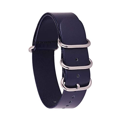 Leder Dunkelbraun-Uhrenarmband-Replacement 14mm 16mm 18mm 20mm 22mm 24mm Uhrenarmband-Blau 01 16mm von Moonbaby