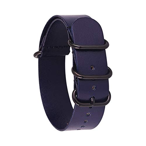 Leder Dunkelbraun-Uhrenarmband-Replacement 14mm 16mm 18mm 20mm 22mm 24mm Uhrenarmband-Blau 02 14mm von Moonbaby