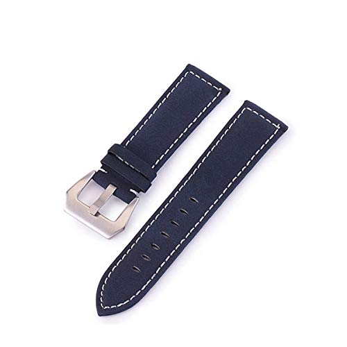 Leder Uhrenarmbänder Uhrenzubehör 20mm 22mm 18-24mm Uhrenarmband Blau 22mm von Moonbaby