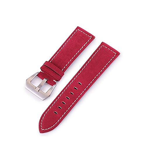 Leder Uhrenarmbänder Uhrenzubehör 20mm 22mm 18-24mm Uhrenarmband Rot 22mm von Moonbaby