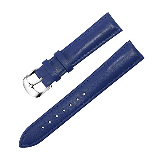 Lederband Männer Frauen 22mm 18mm 20mm 16mm 14mm 12mm Uhren Strap Metallschnalle Blau 12mm von Moonbaby