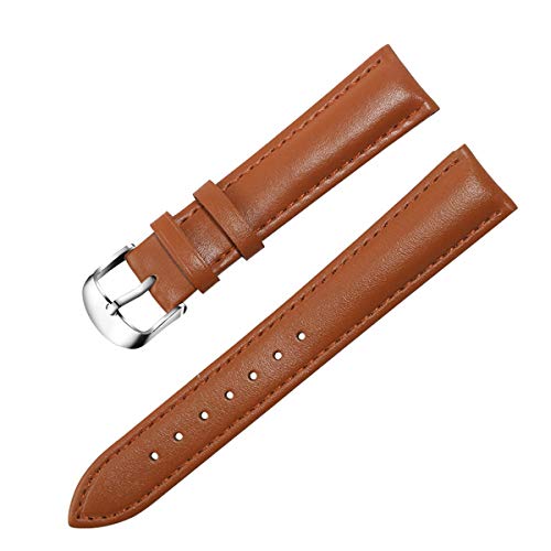 Lederband Männer Frauen 22mm 18mm 20mm 16mm 14mm 12mm Uhren Strap Metallschnalle Brown 12mm von Moonbaby