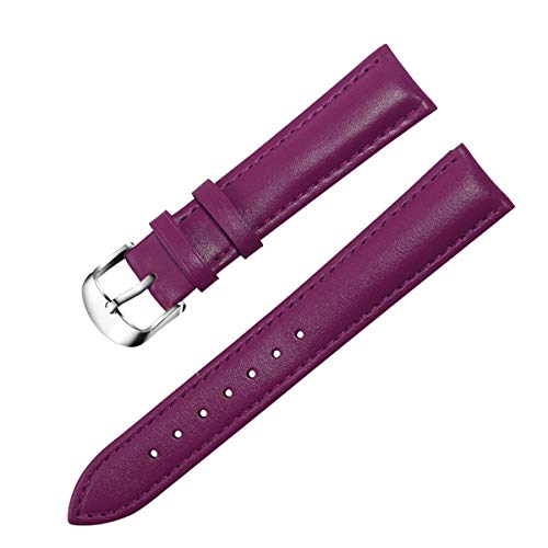 Lederband Männer Frauen 22mm 18mm 20mm 16mm 14mm 12mm Uhren Strap Metallschnalle Lila 12mm von Moonbaby