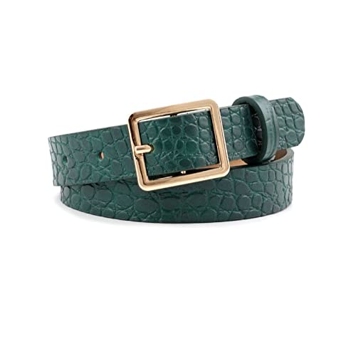 Moonbaby 105cm Frauen Krokodil Muster Leder Gürtel Quadrat Gold Schnalle Schlange Einfache Damen Taille Kleidung Zubehör, Grün, 105cmx.3cm. Moonbaby 105cm Frauen Krokodil Muster Leder Gürtel Quadrat Gold Schnalle Schlange Einfache Damen Taille Kleidung Zubehör, Grün, 105cmx.3cm. von Moonbaby