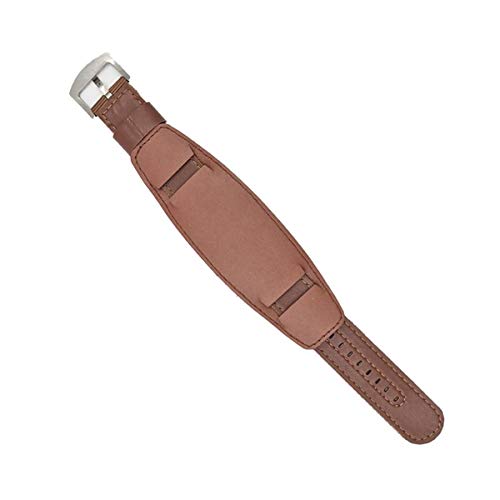 Nylon Armband Lederband 18mm 20mm 22mm 24mm Edelstahl-Uhr-Zubehör für Männer Frau Uhrenarmband Braun 18mm von Moonbaby