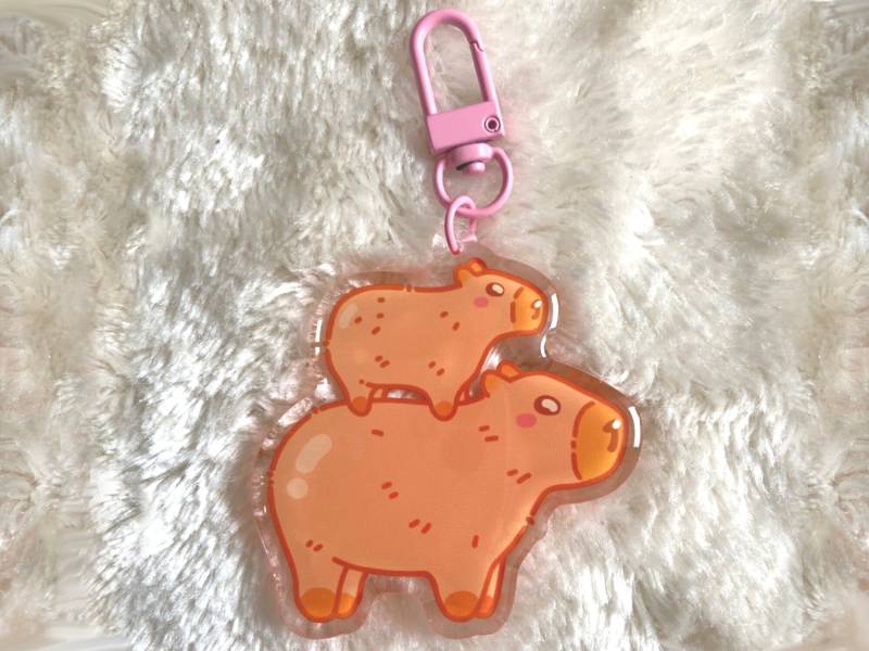 Keychain Kawaii Capybara Cute Gift Capy Acrylic Charm Epoxy Birthday Aesthetic For Girlfriend von Moonbia
