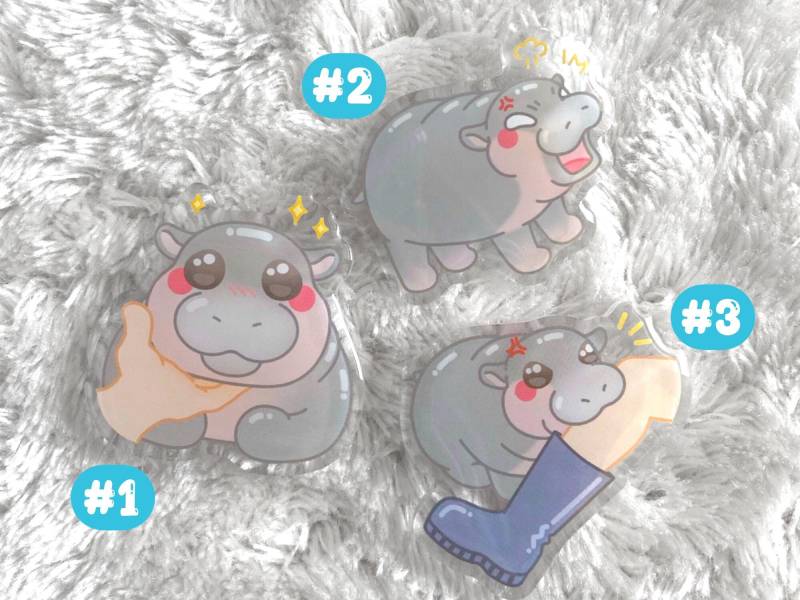 Moo Deng Pin Meme Hippo Kawaii Animal Badge Epoxy Pins Viral Funny Accessory Gift For Girlfriend Friend Tiktok Trendy Cute Moo Deng von Moonbia