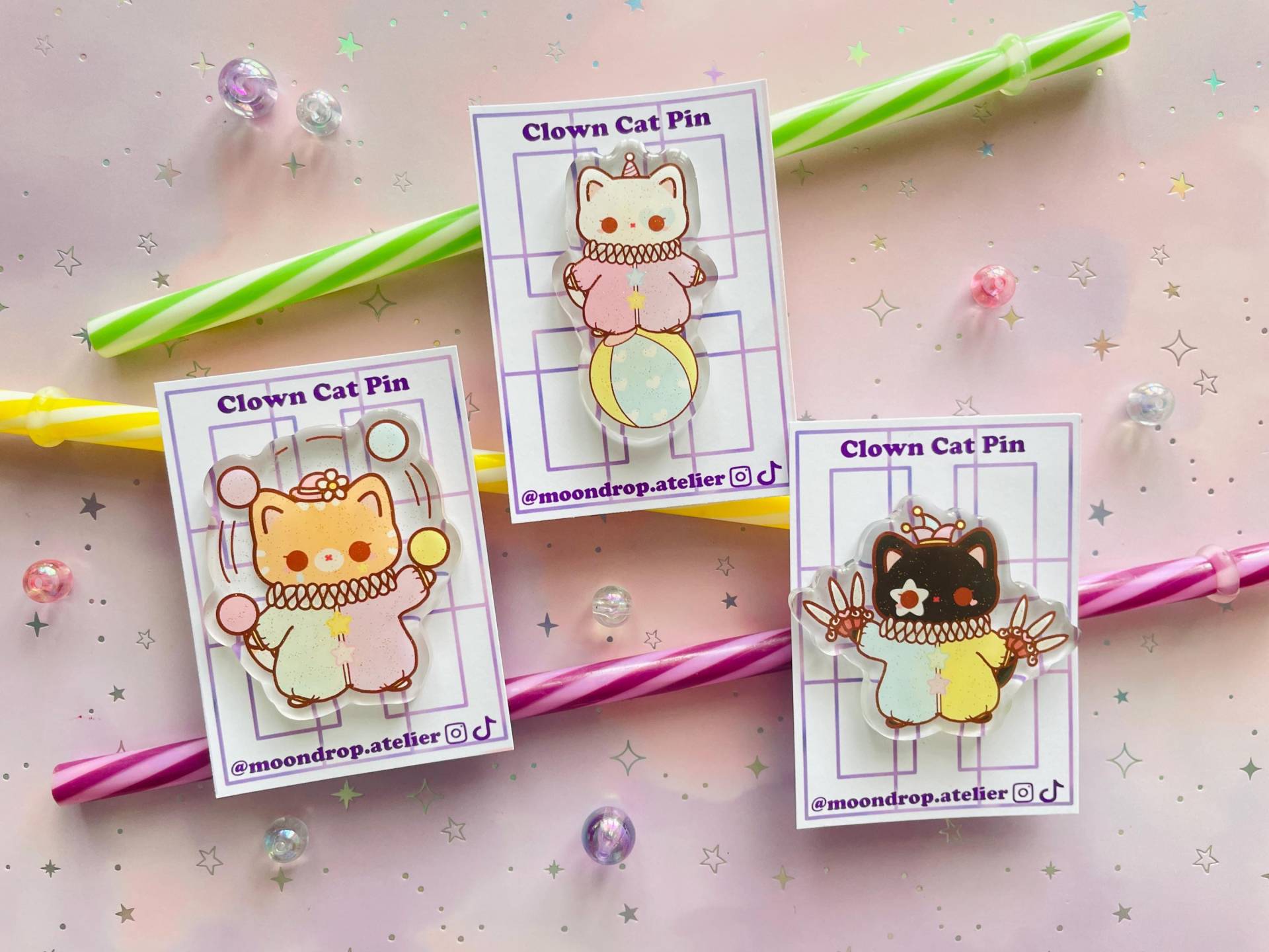Acryl Pin Katzen Clown Epoxy Resin Brosche Halloween Anstecker Kawaii Creepy Cute Cat Art Funny Gifts For Friends Acryl Pin Katzen Clown Epoxy Resin Brosche Halloween Anstecker Kawaii Creepy Cute Cat Art Funny Gifts For Friends von MoondropAtelier