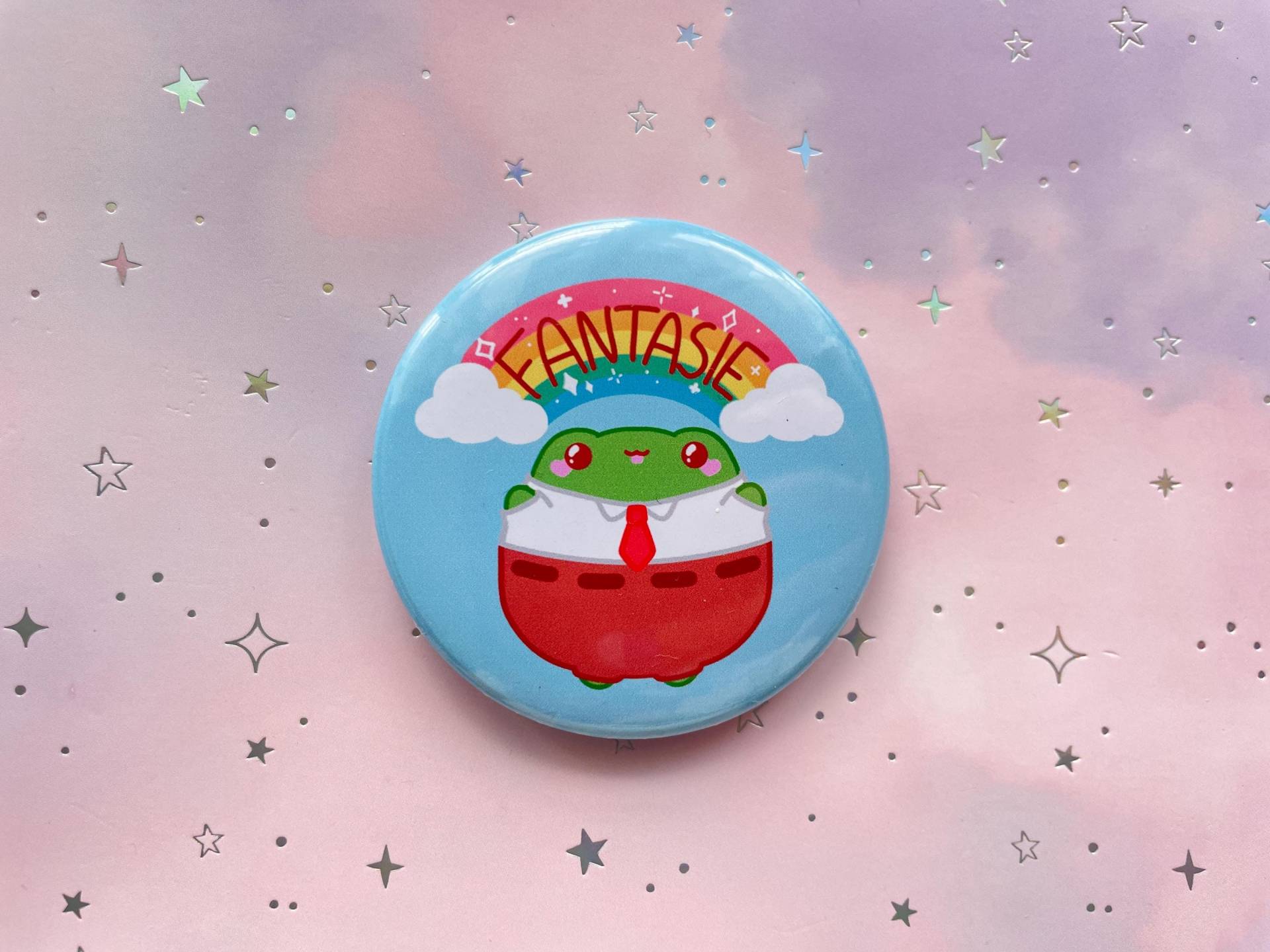 Fantasie Frog Button Kawaii Regenbogen Badge Acryl Brosche Small Gift Fantasie Frog Button Kawaii Regenbogen Badge Acryl Brosche Small Gift von MoondropAtelier