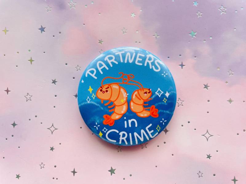 Shrimp Button Kawaii Partners in Crime Badge Acryl Garnele Brosche Small Gift Shrimp Button Kawaii Partners in Crime Badge Acryl Garnele Brosche Small Gift von MoondropAtelier